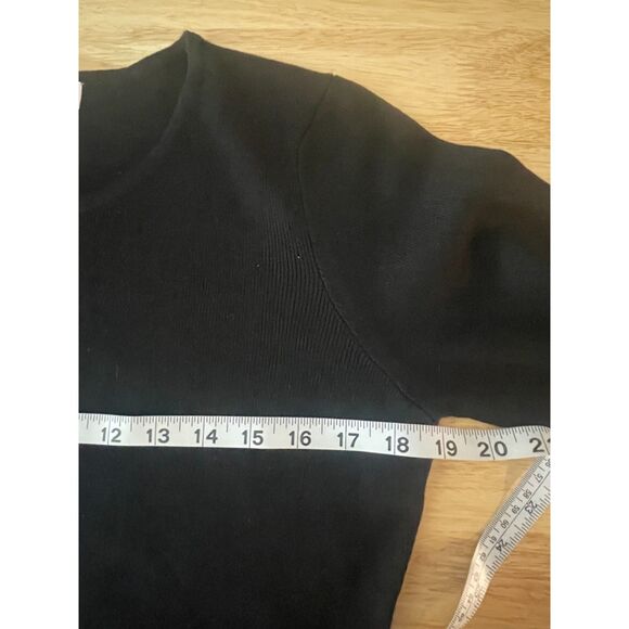 Nanette Lepore Luciana Knit Fringe Hem and Sleeves Dress Black Size M NWT BoHo - Picture 8 of 10